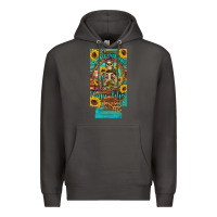 Smoke i hate everyone but coffee helps western skeleton coffee sunflowers 12 Premium Hoodie - Artiststas