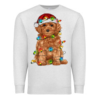 Oatmeal Heather toy poodle with christmas lights Premium Sweatshirt - RanaPortraitStore