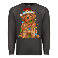 Smoke toy poodle with christmas lights Premium Sweatshirt - RanaPortraitStore
