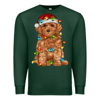 Sports Green toy poodle with christmas lights Premium Sweatshirt - RanaPortraitStore