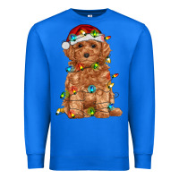 True Royal toy poodle with christmas lights Premium Sweatshirt - RanaPortraitStore