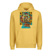 Antique Gold i hate everyone but coffee helps western skeleton coffee sunflowers 12 Premium Hoodie - Artiststas