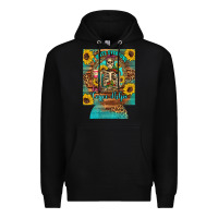 Black i hate everyone but coffee helps western skeleton coffee sunflowers 12 Premium Hoodie - Artiststas