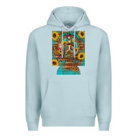Blue Mist i hate everyone but coffee helps western skeleton coffee sunflowers 12 Premium Hoodie - Artiststas