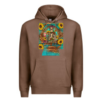 Chestnut i hate everyone but coffee helps western skeleton coffee sunflowers 12 Premium Hoodie - Artiststas