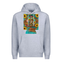 Heather Grey i hate everyone but coffee helps western skeleton coffee sunflowers 12 Premium Hoodie - Artiststas