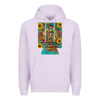 Lilac i hate everyone but coffee helps western skeleton coffee sunflowers 12 Premium Hoodie - Artiststas
