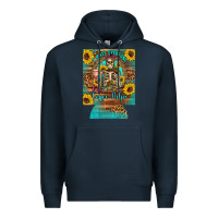 Navy i hate everyone but coffee helps western skeleton coffee sunflowers 12 Premium Hoodie - Artiststas
