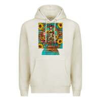 Oatmeal Heather i hate everyone but coffee helps western skeleton coffee sunflowers 12 Premium Hoodie - Artiststas