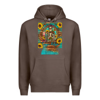 Coffee i hate everyone but coffee helps western skeleton coffee sunflowers 12 Premium Hoodie - Artiststas
