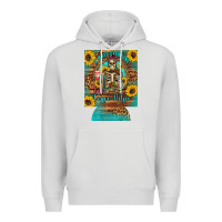 Dove Grey i hate everyone but coffee helps western skeleton coffee sunflowers 12 Premium Hoodie - Artiststas