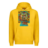 Lemon i hate everyone but coffee helps western skeleton coffee sunflowers 12 Premium Hoodie - Artiststas