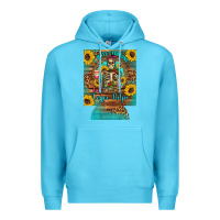 Ocean Blue i hate everyone but coffee helps western skeleton coffee sunflowers 12 Premium Hoodie - Artiststas