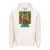 Pale Pink i hate everyone but coffee helps western skeleton coffee sunflowers 12 Premium Hoodie - Artiststas