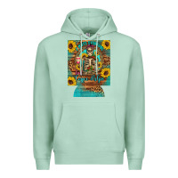 Seafoam i hate everyone but coffee helps western skeleton coffee sunflowers 12 Premium Hoodie - Artiststas