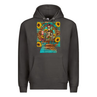 Smoke i hate everyone but coffee helps western skeleton coffee sunflowers 12 Premium Hoodie - Artiststas