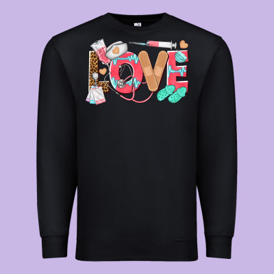 Nurse Love Premium Sweatshirt Designed By Texasbilliewilder