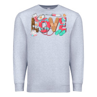Heather Grey nurse love Premium Sweatshirt - texasbilliewilder
