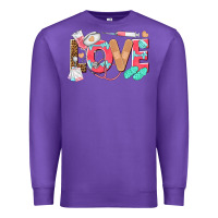 Purple nurse love Premium Sweatshirt - texasbilliewilder