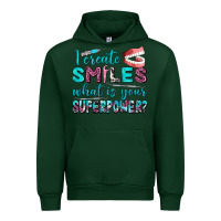 Forest Green i create smile what is your superpower Urban Hoodie - AdoDesignShop