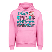Fuchsia Pink i create smile what is your superpower Urban Hoodie - AdoDesignShop