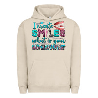 Pigment French Oak i create smile what is your superpower Urban Hoodie - AdoDesignShop