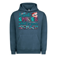 Pigment Midnight Navy i create smile what is your superpower Urban Hoodie - AdoDesignShop