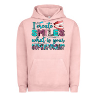 Pigment Salmon i create smile what is your superpower Urban Hoodie - AdoDesignShop