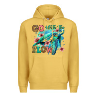 Antique Gold go with the flow floral turtle Premium Hoodie - Jasminsmagicworld