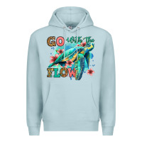 Blue Mist go with the flow floral turtle Premium Hoodie - Jasminsmagicworld