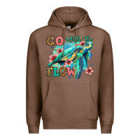 Chestnut go with the flow floral turtle Premium Hoodie - Jasminsmagicworld