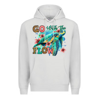 Dove Grey go with the flow floral turtle Premium Hoodie - Jasminsmagicworld
