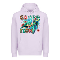Lilac go with the flow floral turtle Premium Hoodie - Jasminsmagicworld
