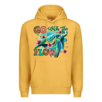 Mustard go with the flow floral turtle Premium Hoodie - Jasminsmagicworld