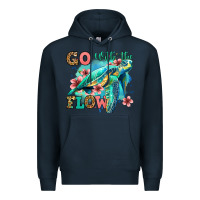 Navy go with the flow floral turtle Premium Hoodie - Jasminsmagicworld