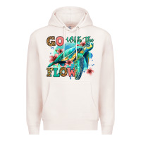 Pale Pink go with the flow floral turtle Premium Hoodie - Jasminsmagicworld
