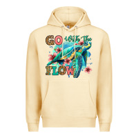 Pina Colada go with the flow floral turtle Premium Hoodie - Jasminsmagicworld