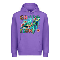 Purple go with the flow floral turtle Premium Hoodie - Jasminsmagicworld