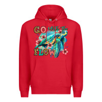 Red go with the flow floral turtle Premium Hoodie - Jasminsmagicworld