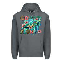Rock go with the flow floral turtle Premium Hoodie - Jasminsmagicworld