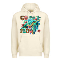 Sandshell go with the flow floral turtle Premium Hoodie - Jasminsmagicworld