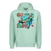 Seafoam go with the flow floral turtle Premium Hoodie - Jasminsmagicworld
