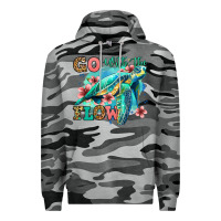 Slate Camo go with the flow floral turtle Premium Hoodie - Jasminsmagicworld