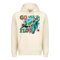 Tofu go with the flow floral turtle Premium Hoodie - Jasminsmagicworld