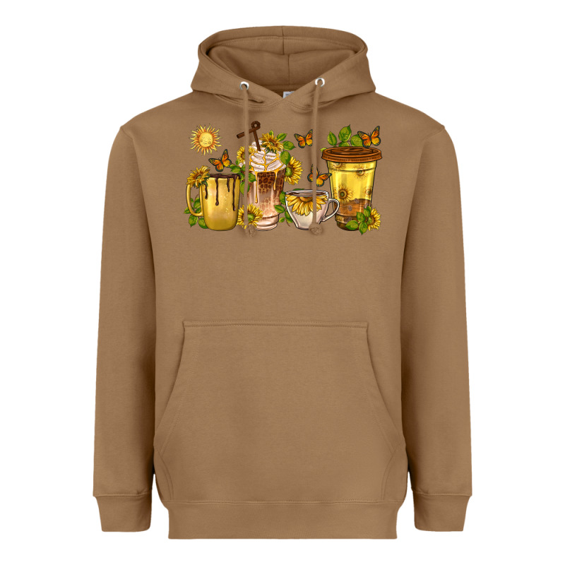 Sunflower Coffee Cups Heavyweight Hoodie by texasbilliewilder | Teevron
