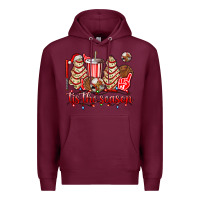 Burgundy tis the season christmas tree  cake baseball Premium Hoodie - AdoDesignShop