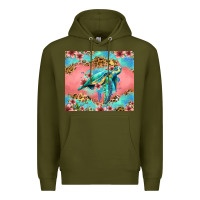 Army Green floral turtle Premium Hoodie - Jasminsmagicworld