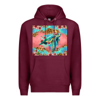 Burgundy floral turtle Premium Hoodie - Jasminsmagicworld