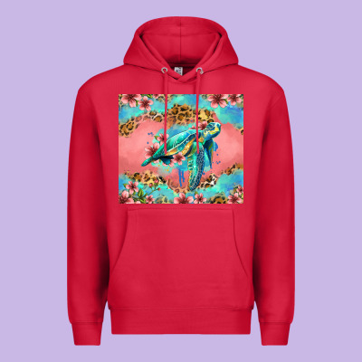Floral Turtle Premium Hoodie Designed By Jasminsmagicworld