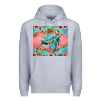 Heather Grey floral turtle Premium Hoodie - Jasminsmagicworld